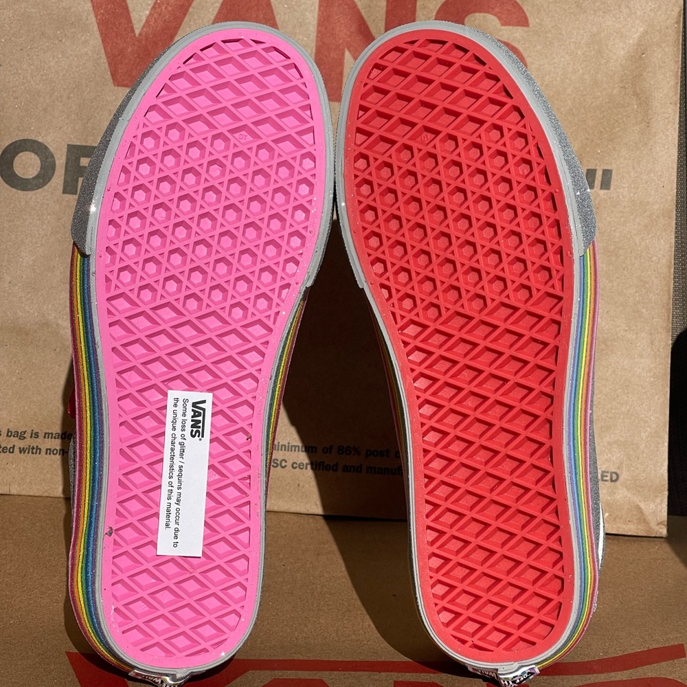 Old Skool Sparkled Rainbow Colored Vans (Flour Shop Edition)🌈 - Picture 6 of 10